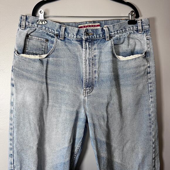 Vintage Merona Relaxed Fit Jeans Men 42x30 Light Wash 100% Cotton 90s Y2K Denim - Picture 10 of 11